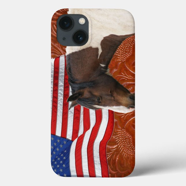 Funda De Case-Mate Para iPhone Bandera Patriótica de los Estados Unidos, cuero de (Reverso)
