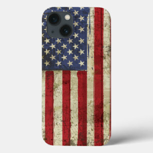 Funda Para iPhone 13 Bandera patriótica del Grunge de América