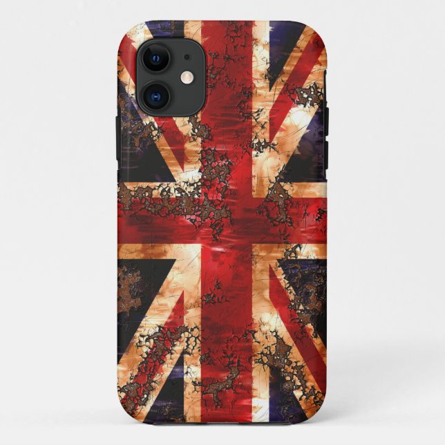 Funda De Case-Mate Para iPhone Bandera Patriótica del Reino Unido (Reverso)