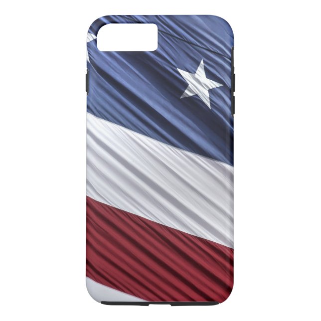 Funda De Case-Mate Para iPhone Bandera Patriótica Estadounidense Roja, Blanca y A (Reverso)