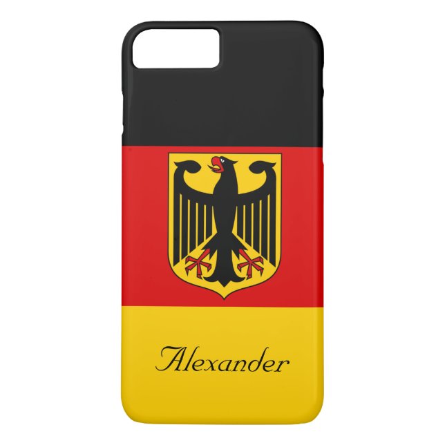 Funda De Case-Mate Para iPhone Bandera personalizada de Alemania con escudo de ar (Reverso)