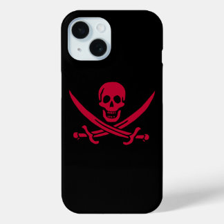 Funda Para iPhone 15 Bandera pirata de Calico Jack Cráneo y Espadas Car