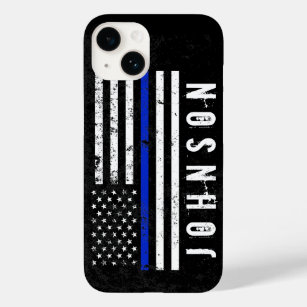 Funda Para iPhone 14 De Case-Mate Bandera policial de estilo irregular con nombre pe