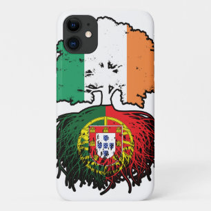 Funda Para iPhone 11 Bandera portuguesa irlandesa de árboles
