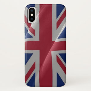 Funda Para iPhone X Bandera que agita británica -