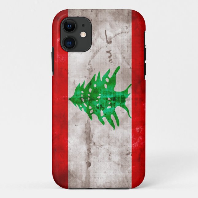 Funda De Case-Mate Para iPhone Bandera resistida de Líbano (Reverso)