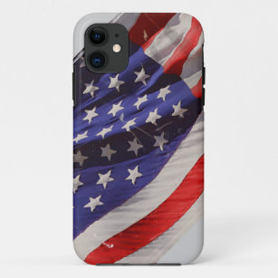Funda Para iPhone 11 Bandera retra del vuelo del Grunge de América