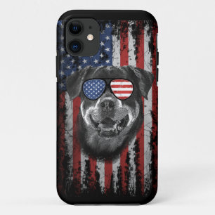 Funda Para iPhone 11 bandera rottweiler vintage americana