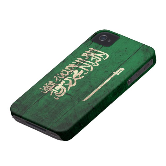 Funda De Case-Mate Para iPhone Bandera saudita de madera antigua