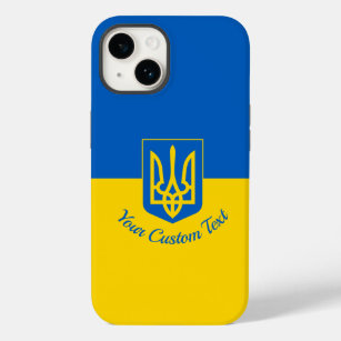 Funda Para iPhone 14 De Case-Mate Bandera ucraniana con escudo de armas y texto pers