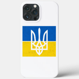 Funda Para iPhone 13 Pro Max Bandera ucraniana y escudo de armas. Ucrania