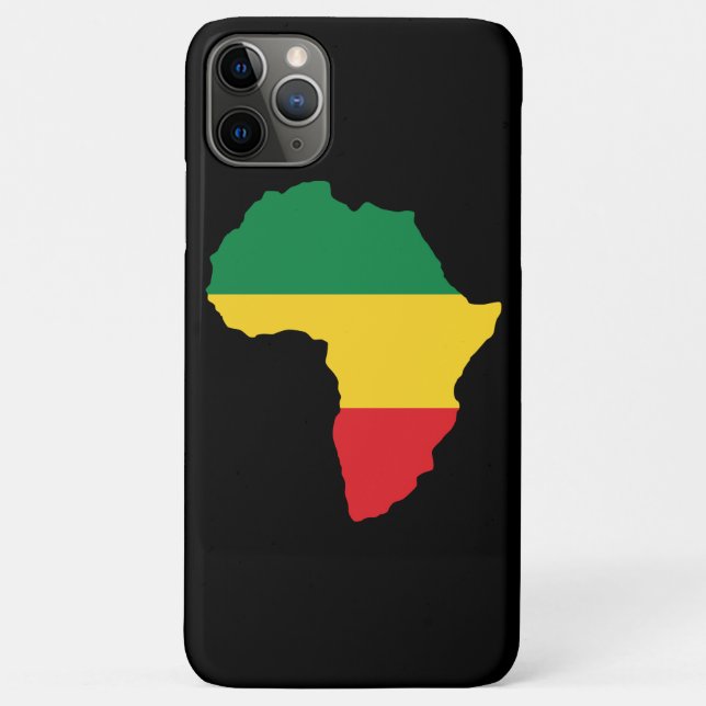 Funda De Case-Mate Para iPhone Bandera verde, dorada y roja de África (Reverso)