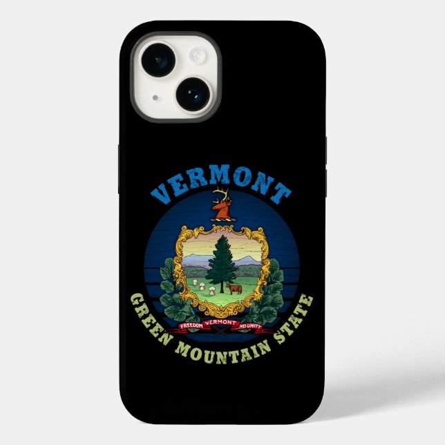FUNDA DE Case-Mate PARA iPhone BANDERA VERMONT VERDE MONTAÑA ESTATAL (Reverso )