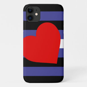 Funda Para iPhone 11 Bandera y corazón del orgullo de cuero