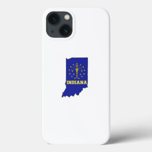 Funda Para iPhone 13 Bandera y mapa del estado de Indiana