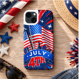 Funda Para iPhone 13 Banderas Americanas 4 de Julio