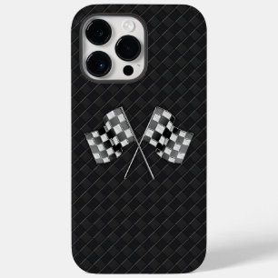 Funda Para iPhone 14 Pro Max De Case-Mate Banderas cromadas de Carreras en cuero tórrido