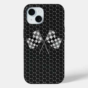 Funda Para iPhone 15 Banderas cromadas de Carreras en los peines de mie