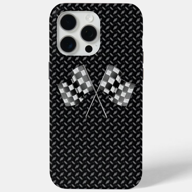 Funda De Case-Mate Para iPhone Banderas de Carreras cromadas (Reverso )