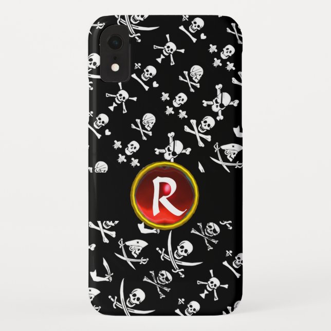 FUNDA DE Case-Mate PARA iPhone BANDERAS DE PIRATAS NEGRAS, HUESOS CRUZADOS, ESPAL (Reverso)