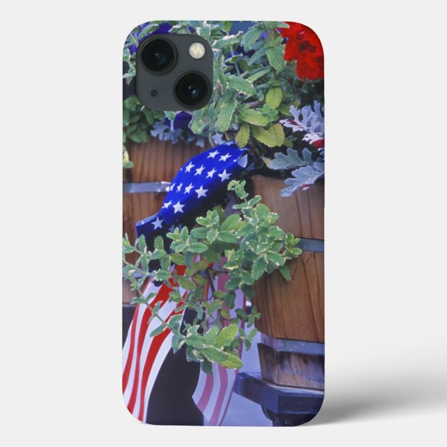 Funda De Case-Mate Para iPhone Banderas y flores en Philipsburg Montana (Reverso)