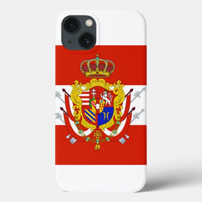 Funda De Case-Mate Para iPhone Banner blanco rojo Gran Ducado de la Toscana (Reverso)