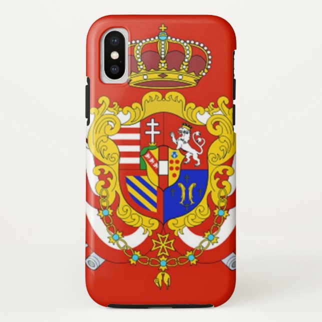 Funda De Case-Mate Para iPhone Banner blanco rojo Gran Ducado de la Toscana (Reverso)