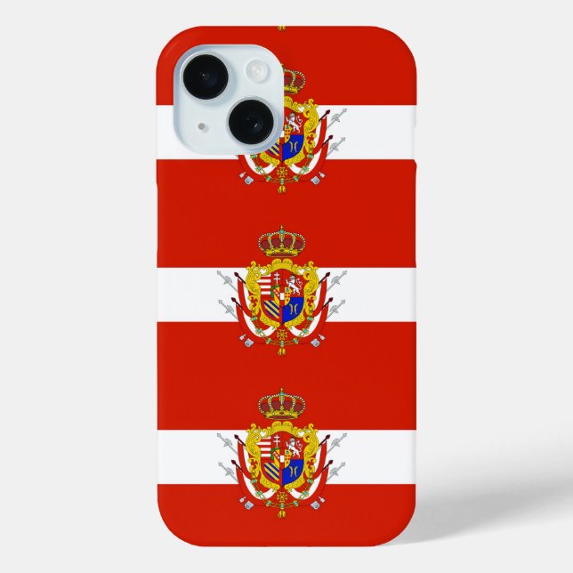 Funda De Case-Mate Para iPhone Banner blanco rojo Gran Ducado de la Toscana (Reverso )