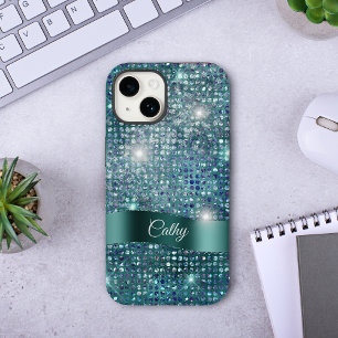 Funda Para iPhone 14 De Case-Mate Banner verde azulado esparce glam azul