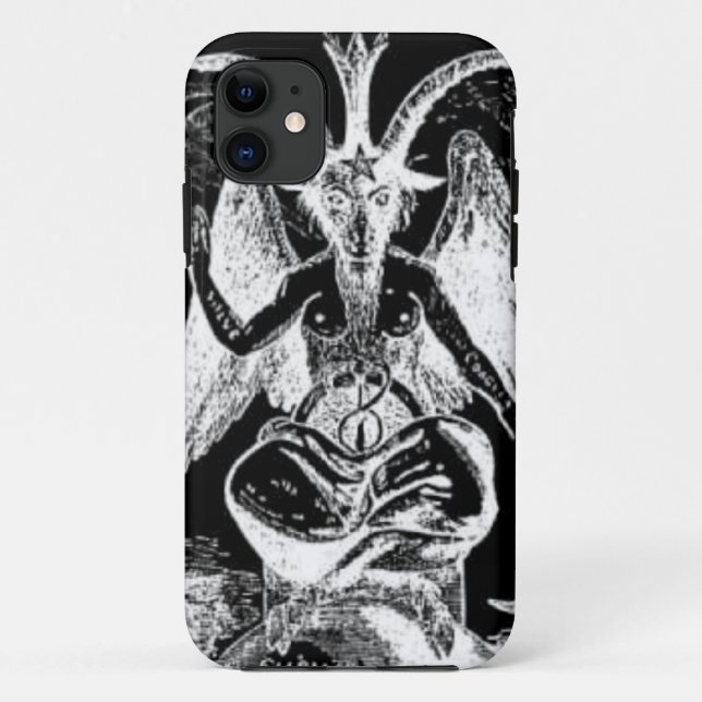 Funda De Case-Mate Para iPhone Baphomet blanco y negro (Reverso)