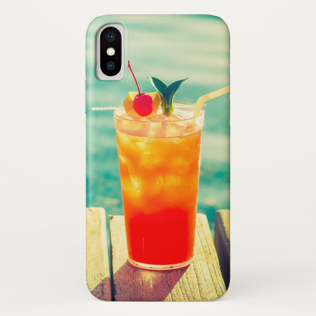 Funda De Case-Mate Para iPhone Bar de piscina de cócteles retro (Reverso)