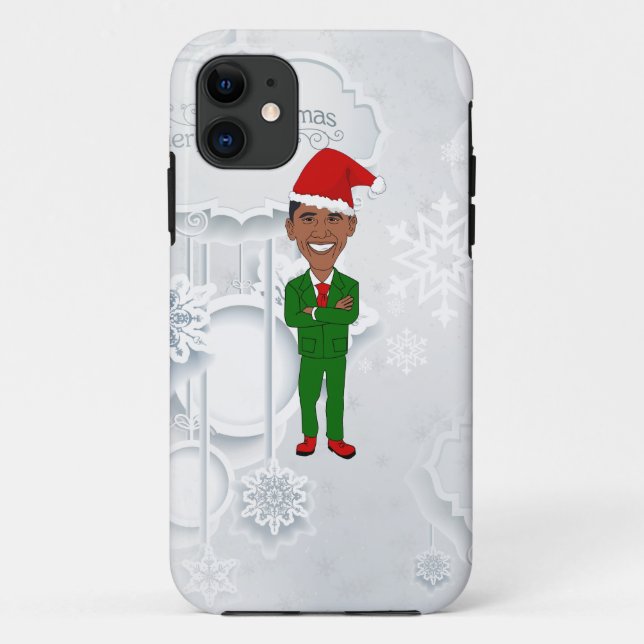 Funda De Case-Mate Para iPhone barack obama santa (Reverso)