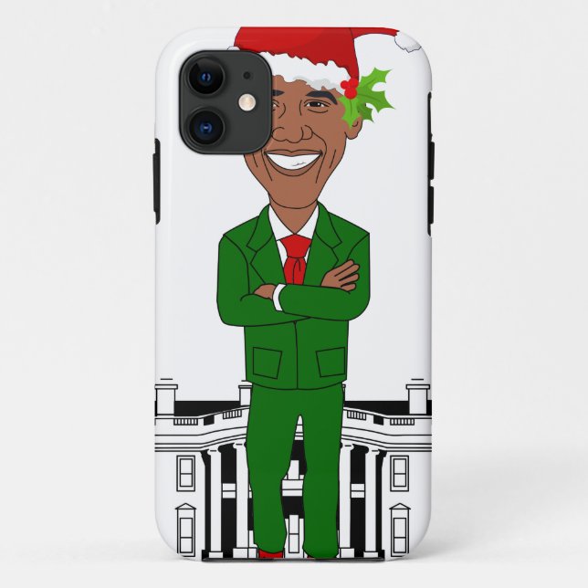 Funda De Case-Mate Para iPhone barack obama santa claus (Reverso)