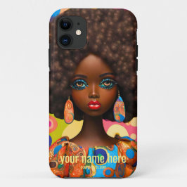 FUNDA PARA iPhone 11 BARBIE NEGRO DOLL PSICODELIC GRAN ESTILO AFRO 60