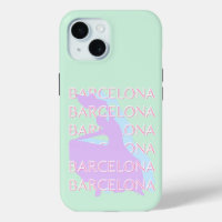 Barcelona Travel Art, España Art, Pastel, Green
