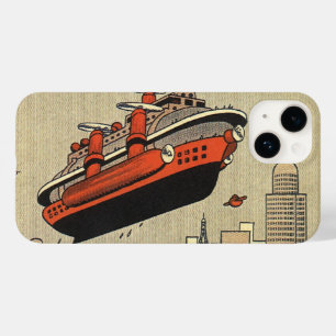 Funda Para iPhone 14 De Case-Mate Barco crucero de ciencia ficción antiguo helicópte