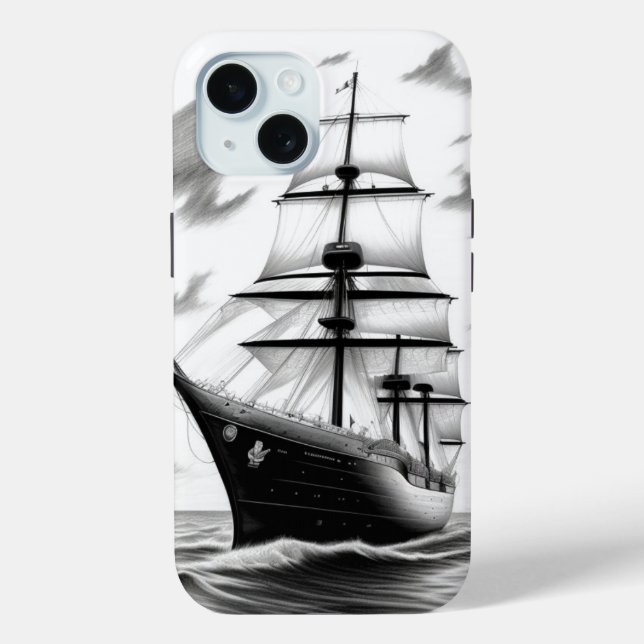 Funda De Case-Mate Para iPhone Barco de época (Reverso )