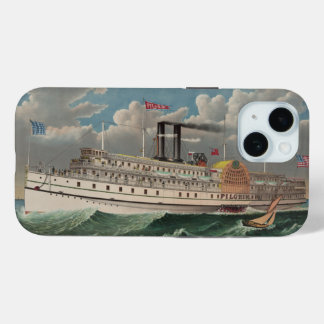 Funda Para iPhone 15 Barco de vapor de rueda de paletas grande del viaj