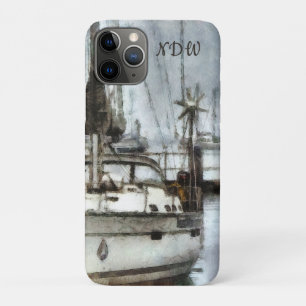 Funda Para iPhone 11 Pro Barco de vela con monograma