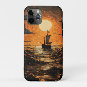 Funda Para iPhone 11 Pro Barco navegando por la noche