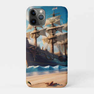 Funda Para iPhone 11 Pro Barco pirata de playa tropical