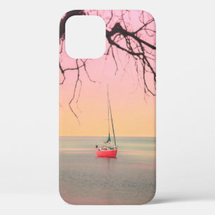 FUNDA PARA iPhone 12 BARCO ROJO EN LA PLAYA DURANTE EL SOL