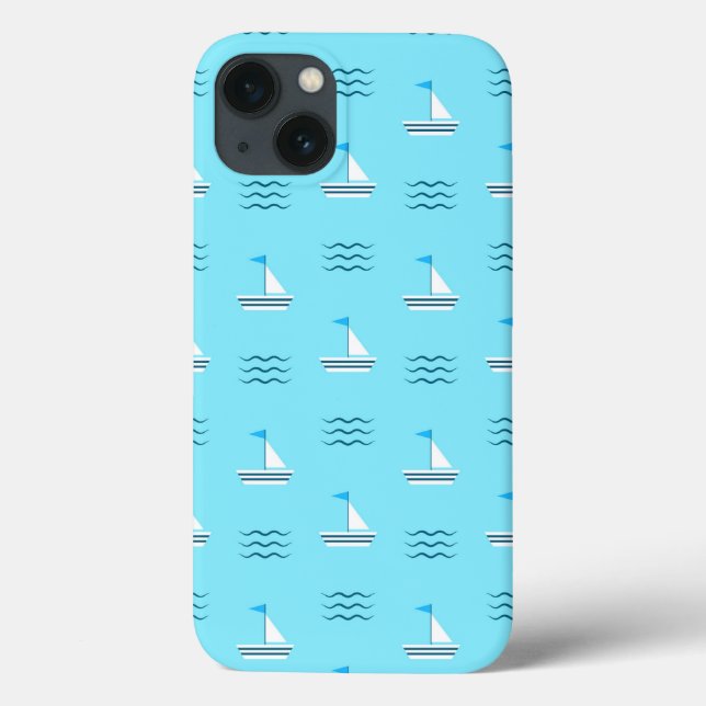 Funda De Case-Mate Para iPhone Barcos De Mar Azul (Reverso)