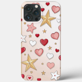 Funda Para iPhone 13 Pro Max Barely There Hearts & Stars Phone / iPad case