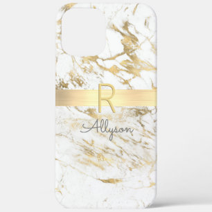 title_seo2 Barra de oro de Mármol blanco y dorado, Monograma 