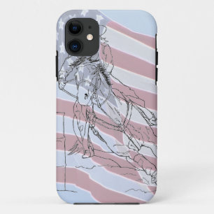 Funda Para iPhone 11 Barrel Racer (Bandera Americana)