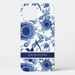 Funda Para iPhone 12 Barrio chino con hoja azul blanco