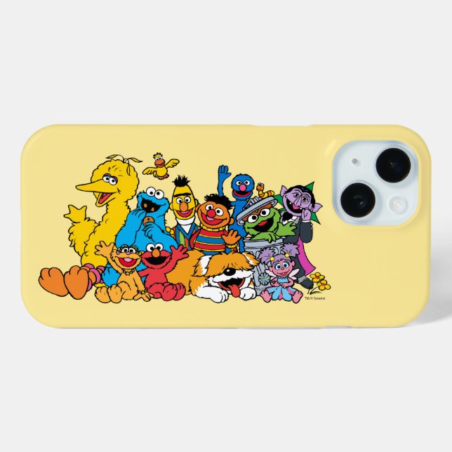 Funda De Case-Mate Para iPhone Barrio Sésamo | Retrato de grupo Sesame Pals (Reverso (Horizontal) )