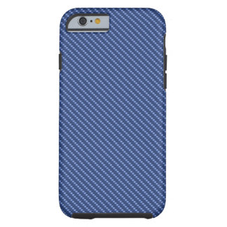 Funda Resistente Para iPhone 6 Base azul de la fibra de carbono