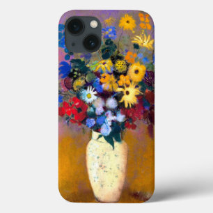 Funda Para iPhone 13 Base blanca con flores Odilon Redon